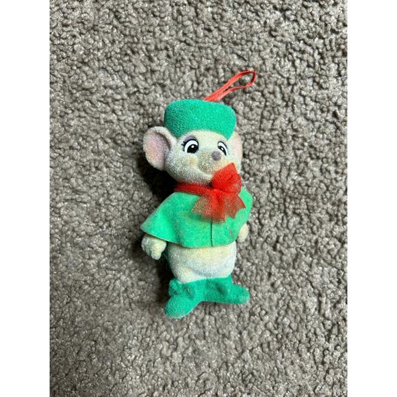 Vintage Disney Rescuers Down Under Miss Bianca Flocked Mouse Christmas Ornament - Picture 1 of 4